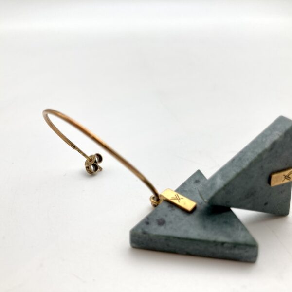 green marble triangle hoop earrings-mycenea