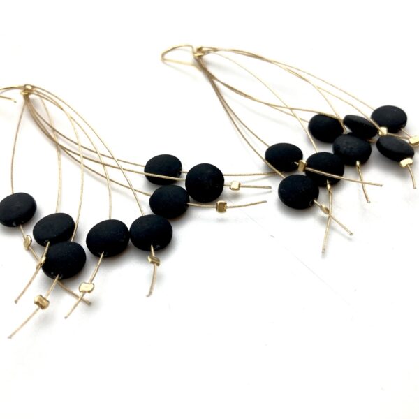triangle motif hematite earrings
