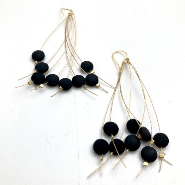 triangle motif hematite earrings