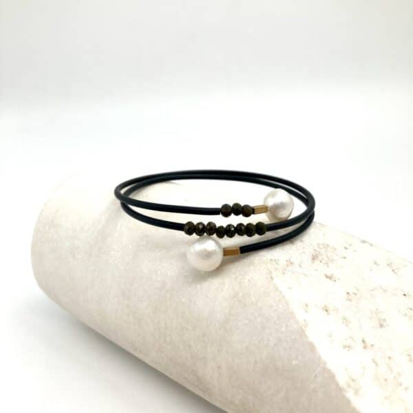 bracelet with pearls, czech crystal & hematite beads