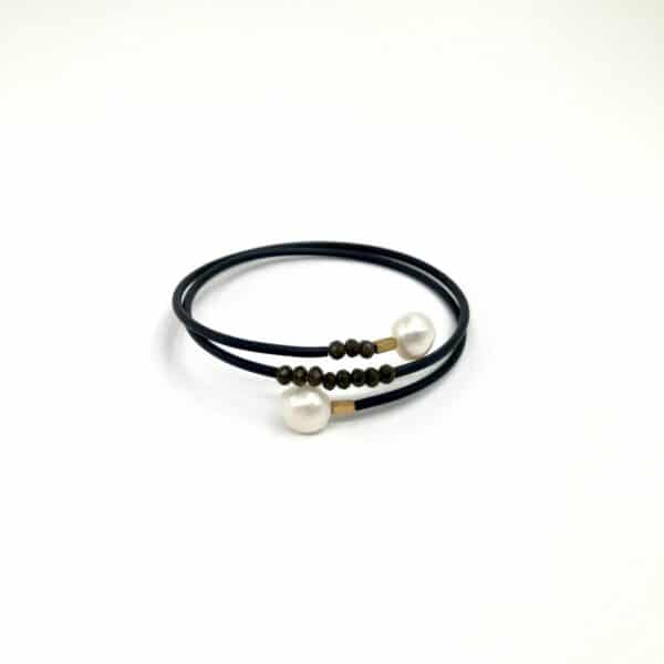 bracelet with pearls, czech crystal & hematite beads