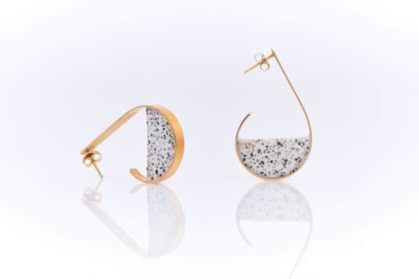 semicircle mosaic earrings