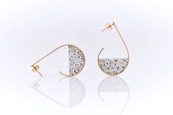 semicircle mosaic earrings