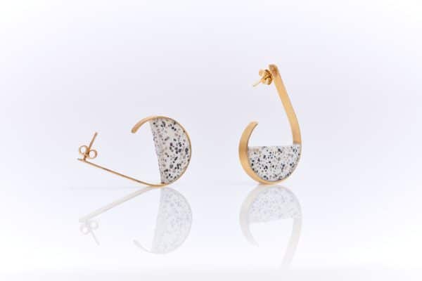 semicircle mosaic earrings