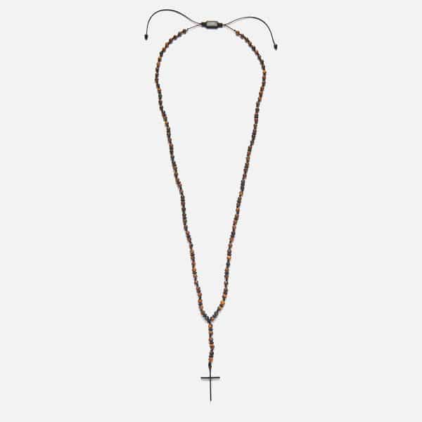 men's handmade rosary necklace with jasper