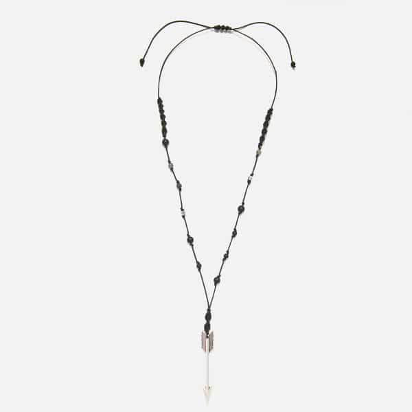 men's handmade arrow and haolite necklace